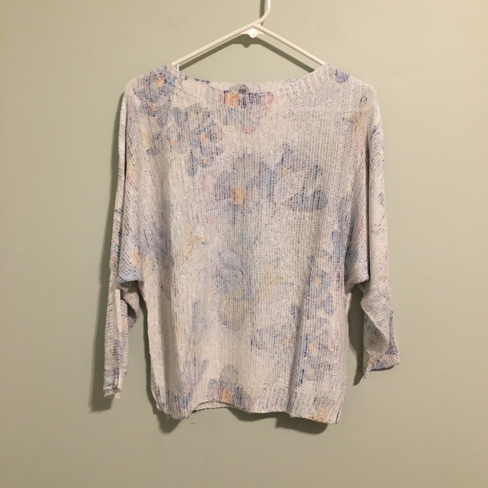 Sioni Light Floral Blouse Sweater White L